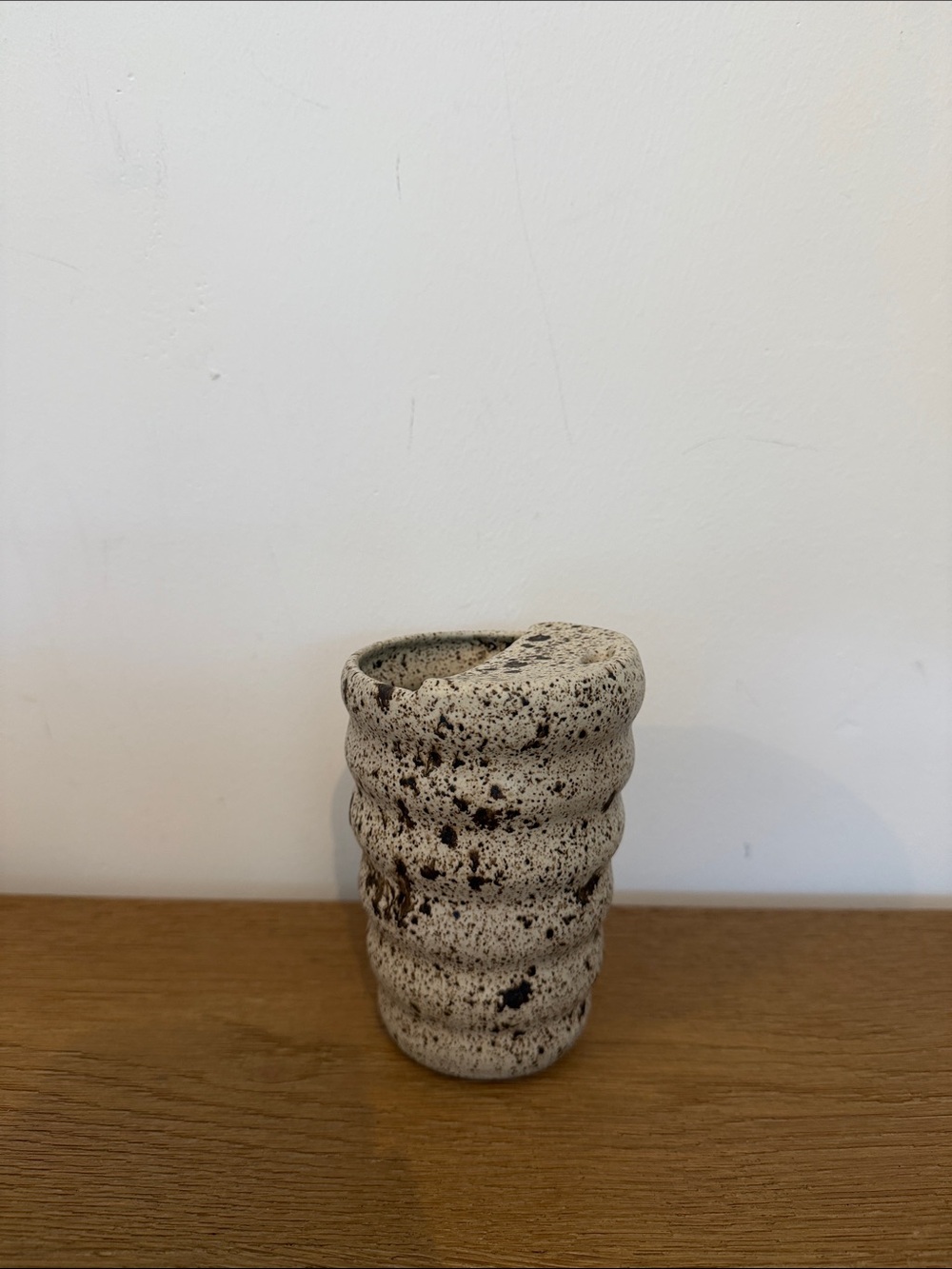 Handcrafted Speckled Ceramic mug - White and Brown - Picture 2 of 3
